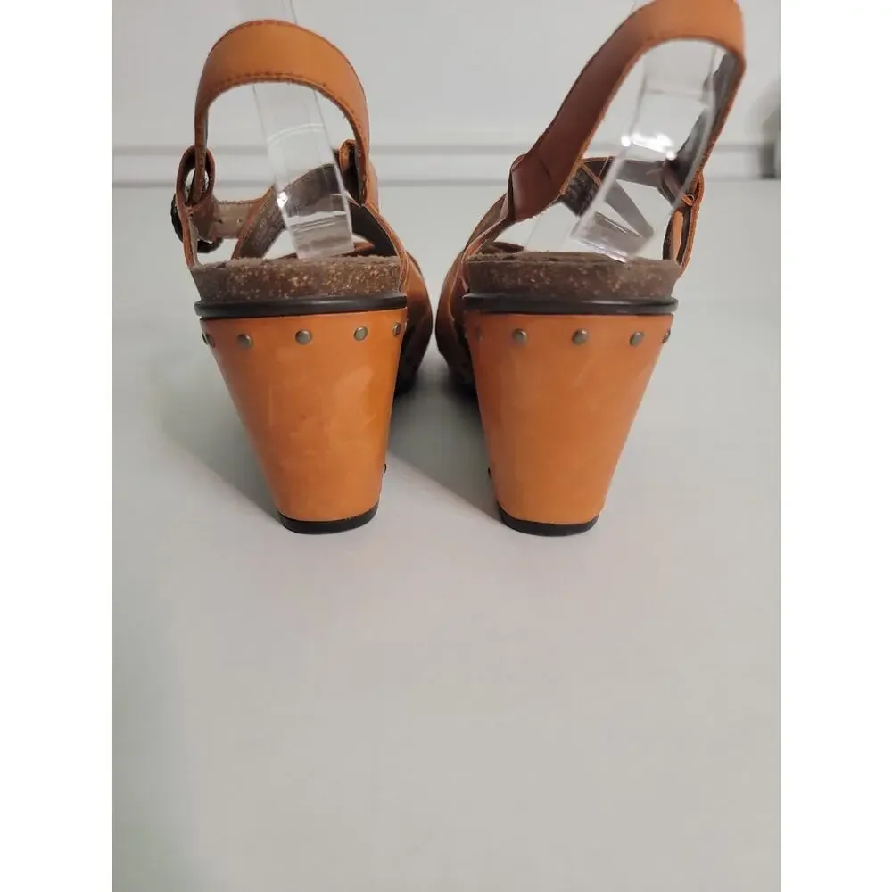 Dansko SZ 40 9.5-10 Frida Wedge Sandal Comfort Orange Strappy Festival